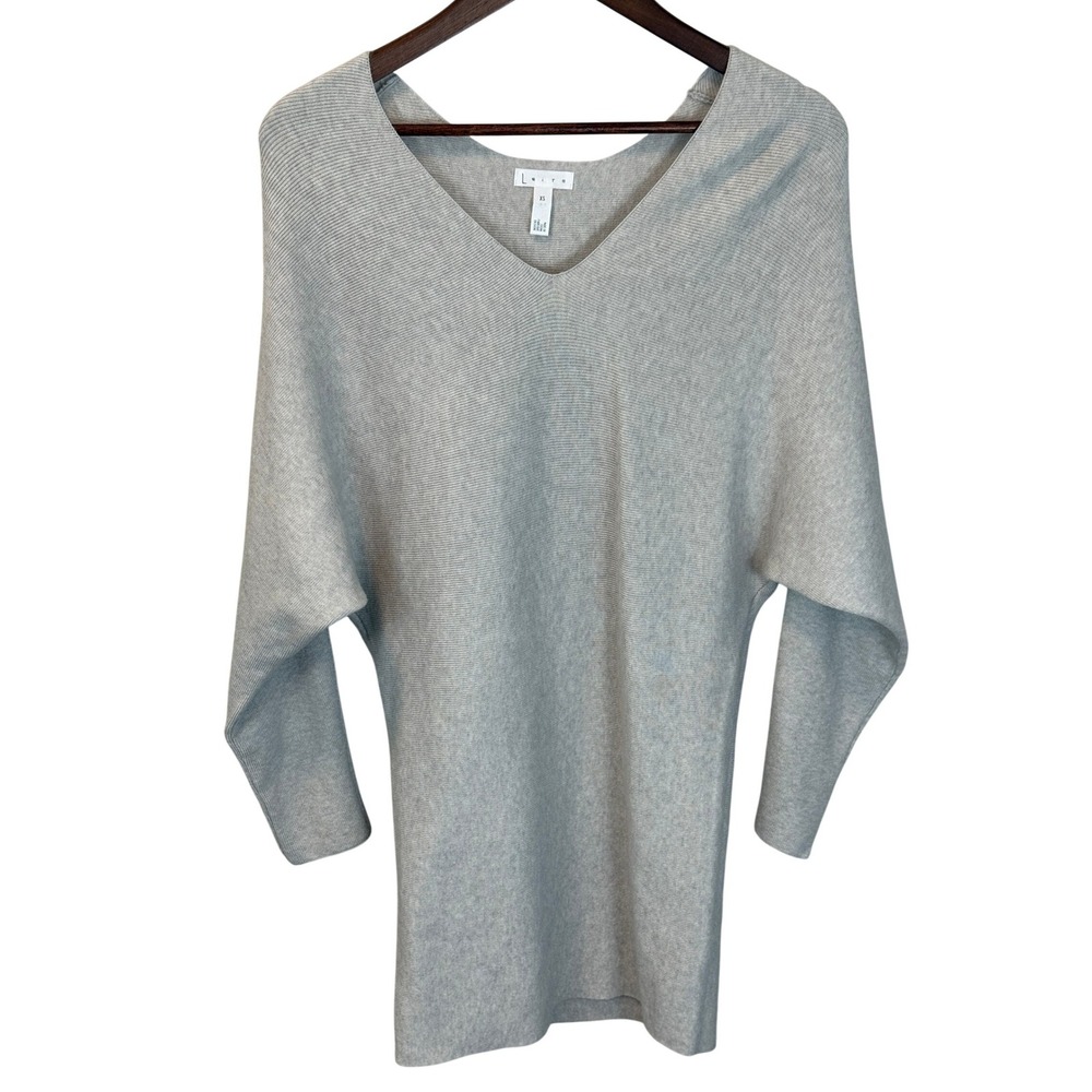 Leith Gray V-Neck Dolman Sleeve Long Sweater Size‎ XS